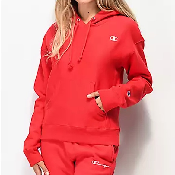 New Champion Reverse Weave Scarlet Red Hoodie⭐️⭐️ - Picture 2 of 8